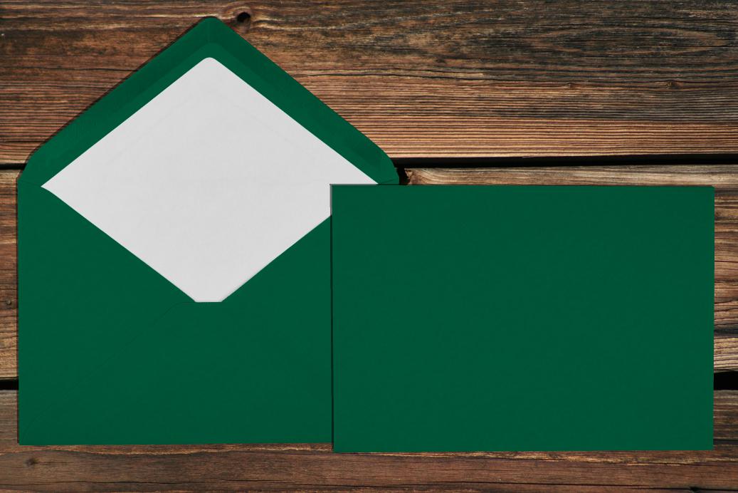 Briefhüllen mit Seidenfutter C5 157x225 mm Nassklebend Tannengrün gerippt 100 g/qm